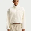Nike x SKIMS White Sherpa Women’s Cropped Jacket