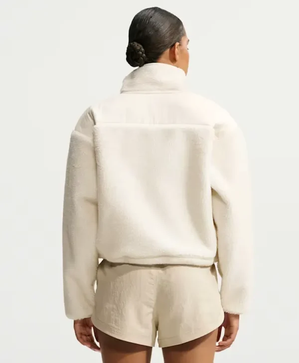 Nike x SKIMS White Sherpa Women’s Cropped Jacket