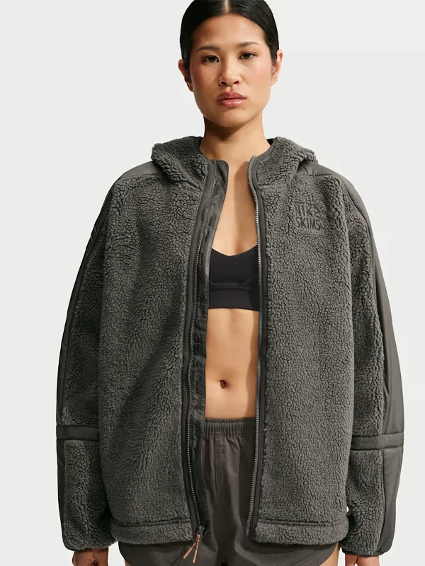 NikeSKIMS Sherpa Grey Hooded Jacket