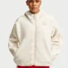 NikeSKIMS White Sherpa Oversized Hooded Jacket