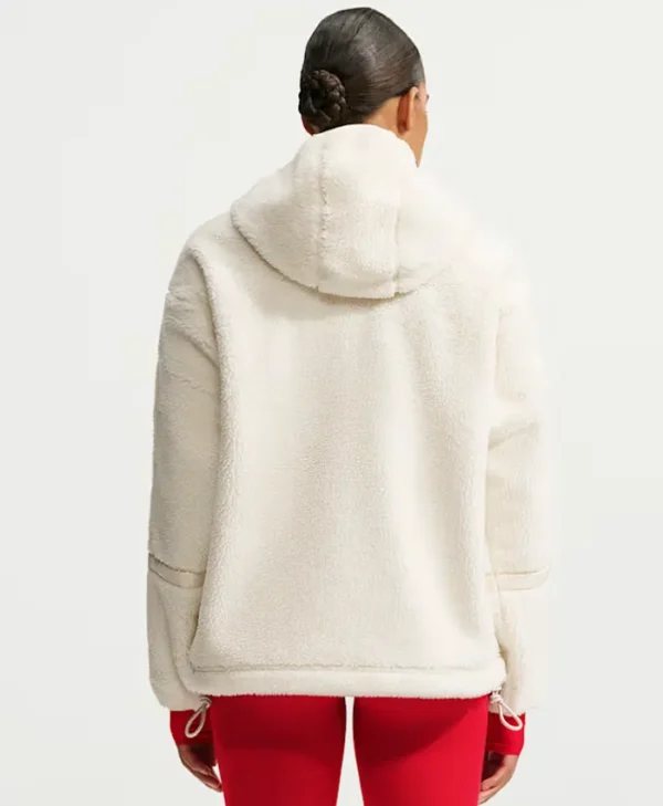 NikeSKIMS White Sherpa Oversized Hooded Jacket