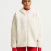 NikeSKIMS White Sherpa Oversized Hooded Jacket