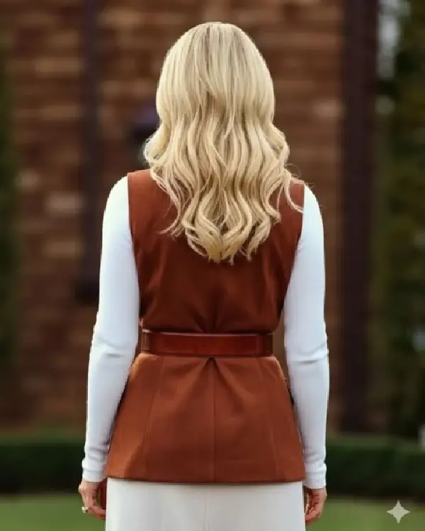 Nina Jarvis Brown Suede Belted Vest 2026