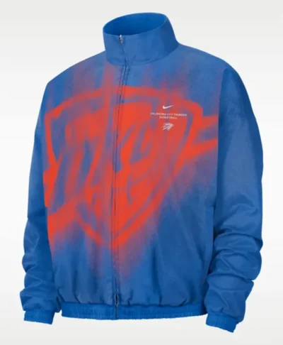 Oklahoma City Thunder Nike Blue Woven Basketball Jacket