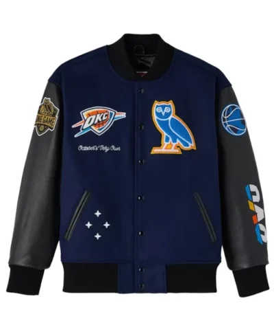 Oklahoma City Thunder x OVO Raglan Full-Snap Varsity Jacket