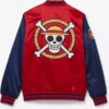 One Piece Luffy Red Satin Bomber Jacket