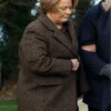 Onwards and Sideways Monica Dolan Brown Coat