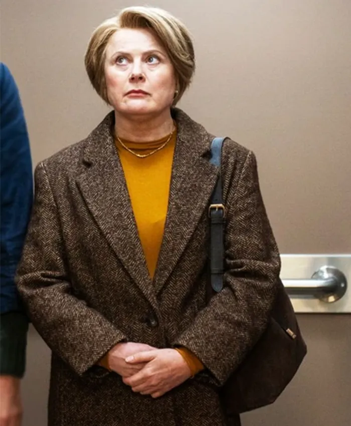 Onwards and Sideways Monica Dolan Brown Coat