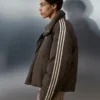 Oversized Brown Zipper Winter Puffer Jacket