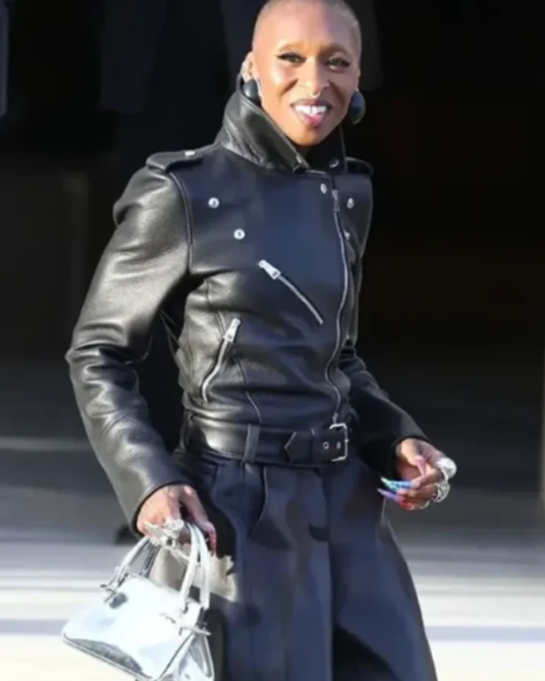 PFW Cynthia Erivo Leather Jacket