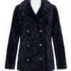 POLOGEORGIS Luxury Black Melton Wool Peacoat