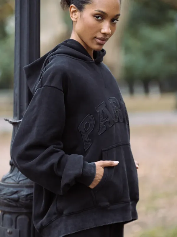 Parke Halloween Black Zipper Varsity Hoodie