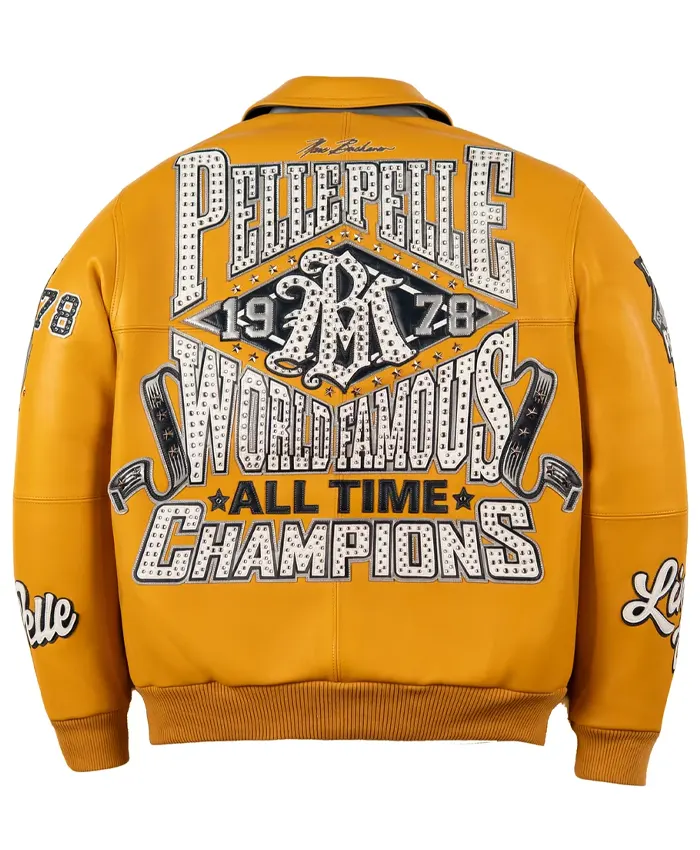 Pelle Pelle All Time Champions Yellow Leather Jacket
