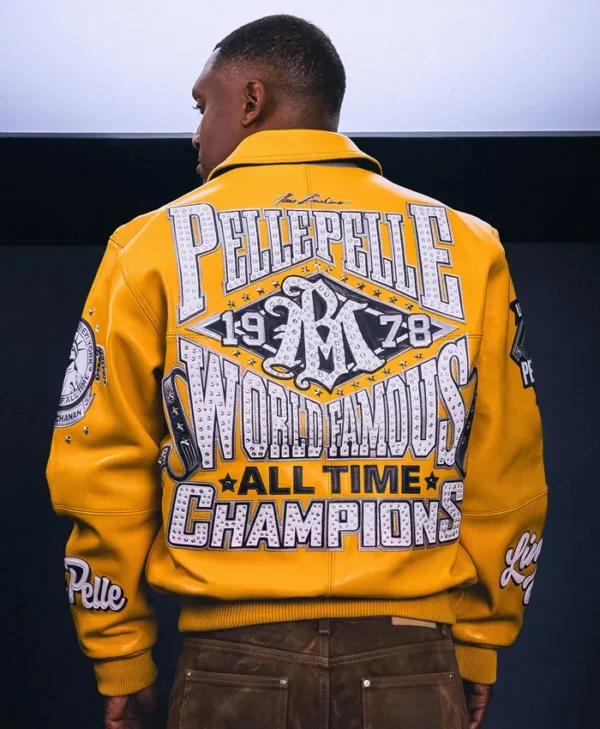 Pelle Pelle All Time Champions Yellow Leather Jacket