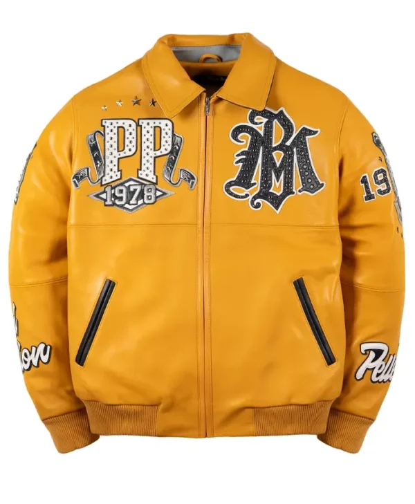 Pelle Pelle All Time Champions Yellow Leather Jacket