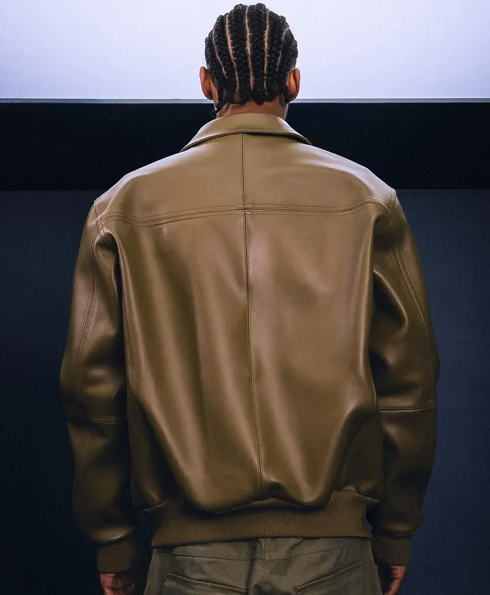 Pelle Pelle Basic Corded Olive Leather Jacket