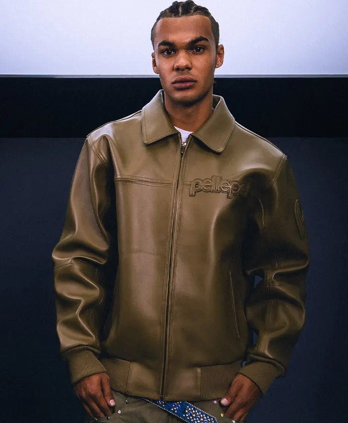 Pelle Pelle Basic Corded Olive Leather Jacket