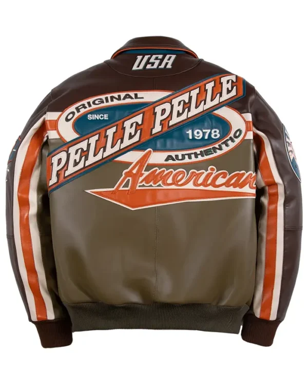 Pelle Pelle Brown Leather Motorsport Racing Coat