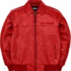 Pelle Pelle x Opium Red Leather Bomber Jacket