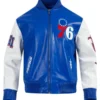 Philadelphia 76ers City Signature Blue Leather Jacket