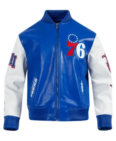 Philadelphia 76ers City Signature Blue Leather Jacket