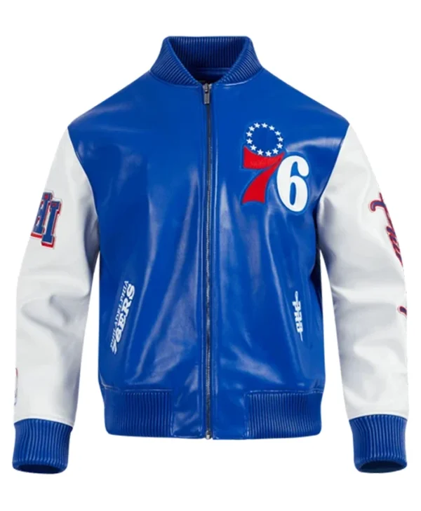 Philadelphia 76ers City Signature Blue Leather Jacket