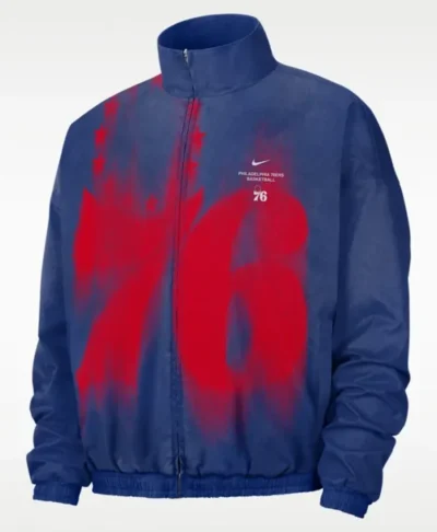 Philadelphia 76ers Nike Blue Woven Basketball Jacket