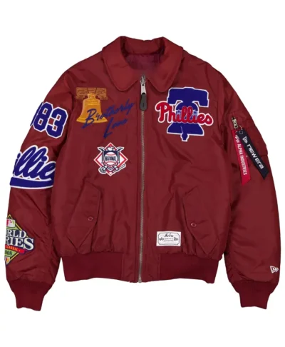 Philadelphia Phillies New Era x Alpha Industries MA-1 Burgundy Jacket
