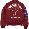 Philadelphia Phillies New Era x Alpha Industries MA-1 Burgundy Jacket