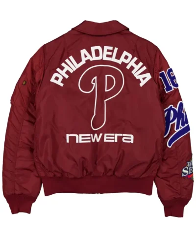 Philadelphia Phillies New Era x Alpha Industries MA-1 Burgundy Jacket