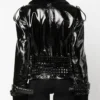 Philipp Plein Oversized Shearling & Patent Leather Jacket