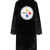 Pittsburgh Steelers Black Fur Long Button Coat 2026