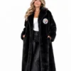 Pittsburgh Steelers FABGATING Black Fur Long Coat