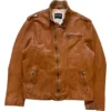 PlaqueBoyMax Dolce & Gabbana Calfskin Motorcycle Brown Jacket