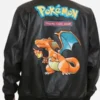 Pokemon Black Shiny Fire Dragon Leather Jacket