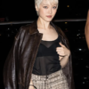 Pom Klementieff Milan Fashion Week Leather Jacket