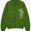 Pompeii Brand Green Polo Goddess Golden Cardigan