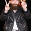 Post Malone Black Leather Jacket