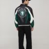 Pour Des Hommes Colorblock Leather Varsity Jacket