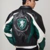 Pour Des Hommes Colorblock Leather Varsity Jacket