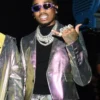 Quavo Metallic Leather Blazer