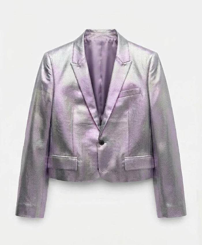Quavo Metallic Leather Blazer