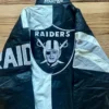 Raiders Black and Silver Leather Starter Jacket