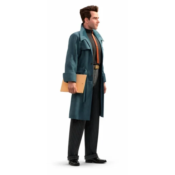 Raymond Gunn Ray Gunn Teal Blue Trench Coat