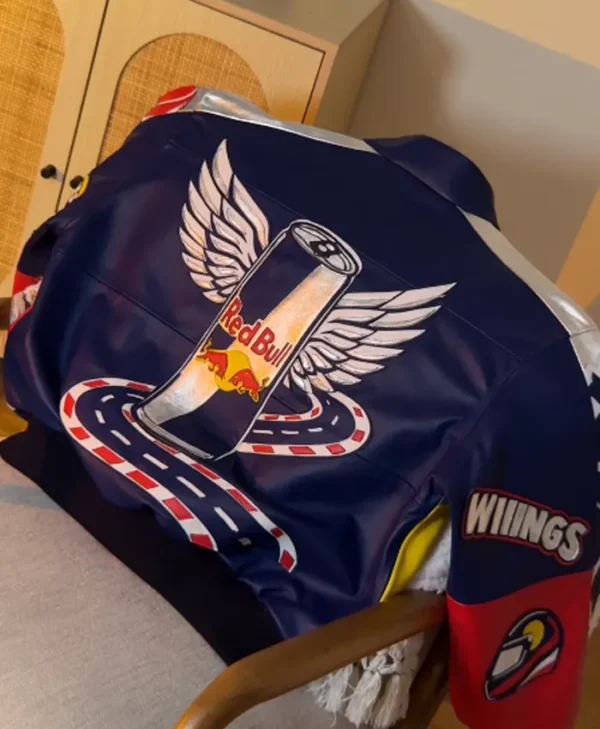 Red Bull Racing Navy Leather Bomber Jacket