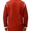 Red Leather Santa Claus Shearling Aviator Jacket