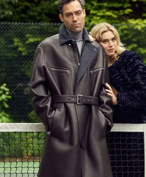 Rivals S02 Rupert Campbell Black Leather Trench Coat