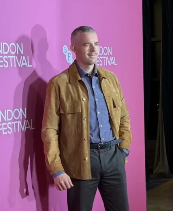 Russell Tovey Suede Leather Zip Up Jacket