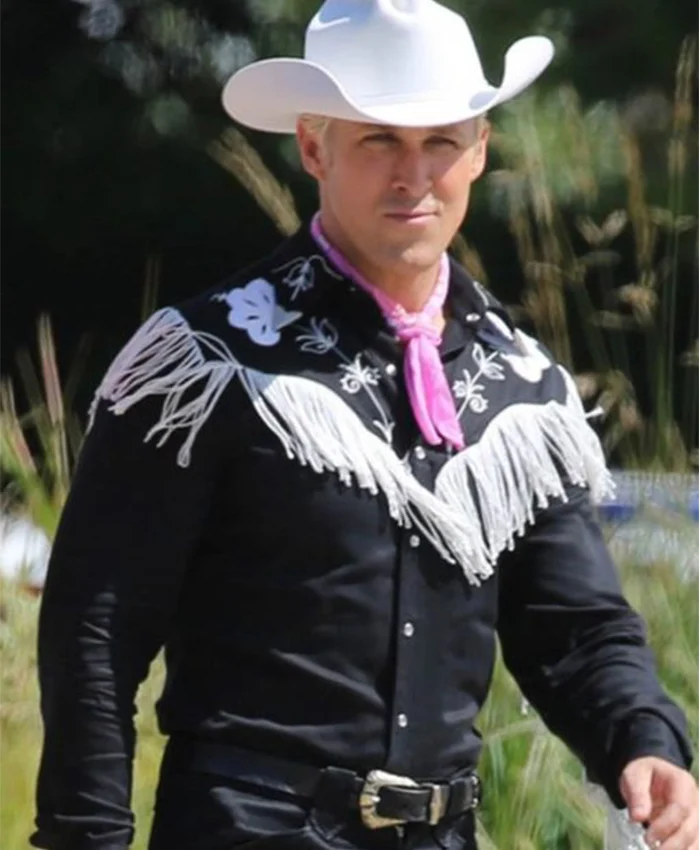 Ryan Gosling Barbie 2023 Black Fringe Shirt