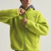 SPAO Lime Green Fleece Zip Up Jacket